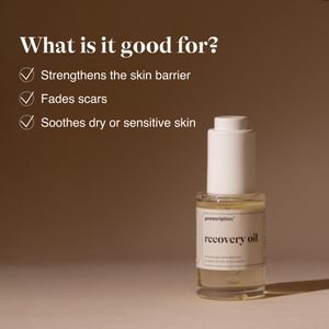 Prescription Skincare Recovery Oil versterkt de huidbarrière, vervaagt littekens en kalmeert de droge huid