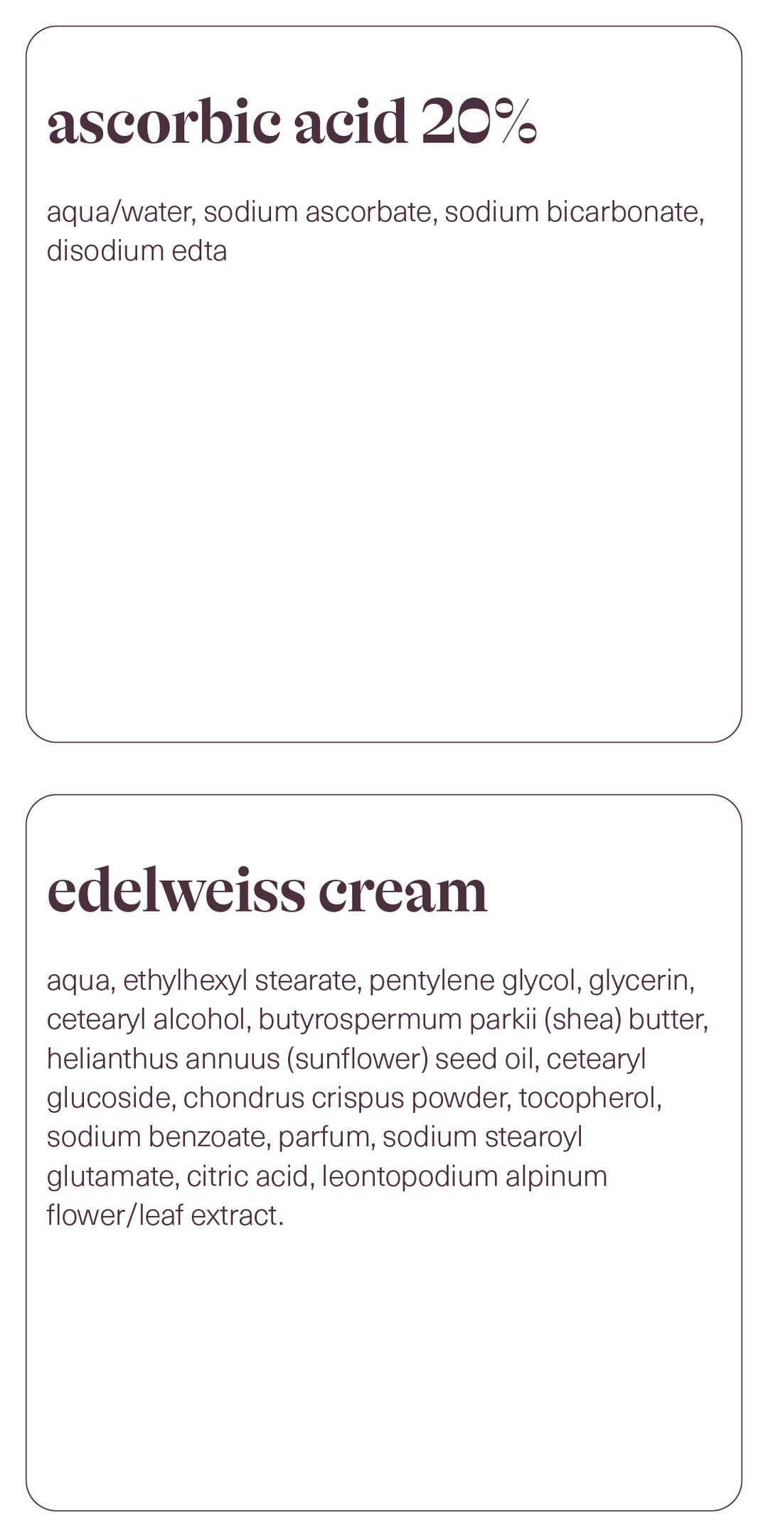 Ascorbic Acid & Edelweiss Cream - skin duo